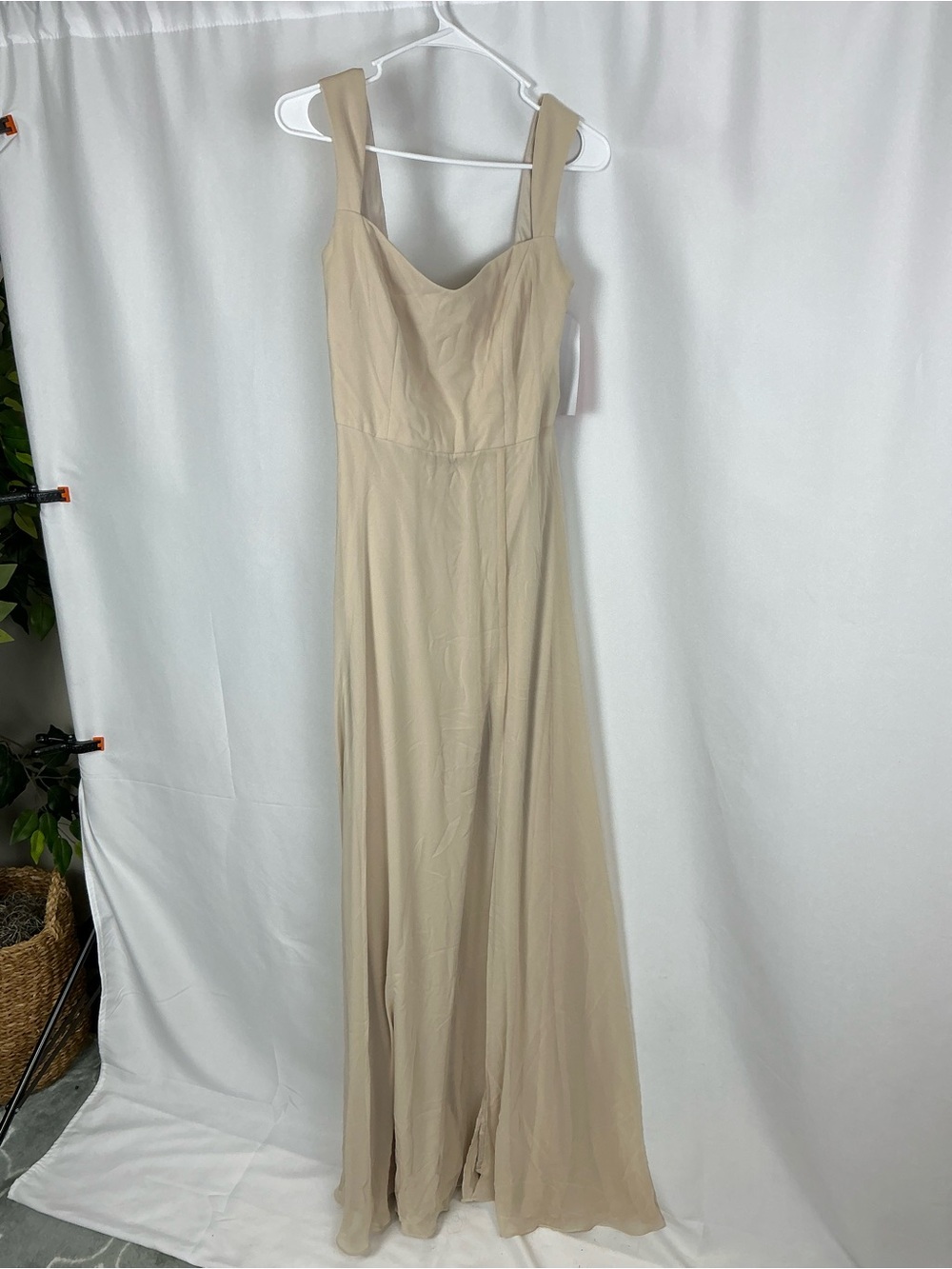 After Six Champagne Maxi Dress with Sweetheart Bodice